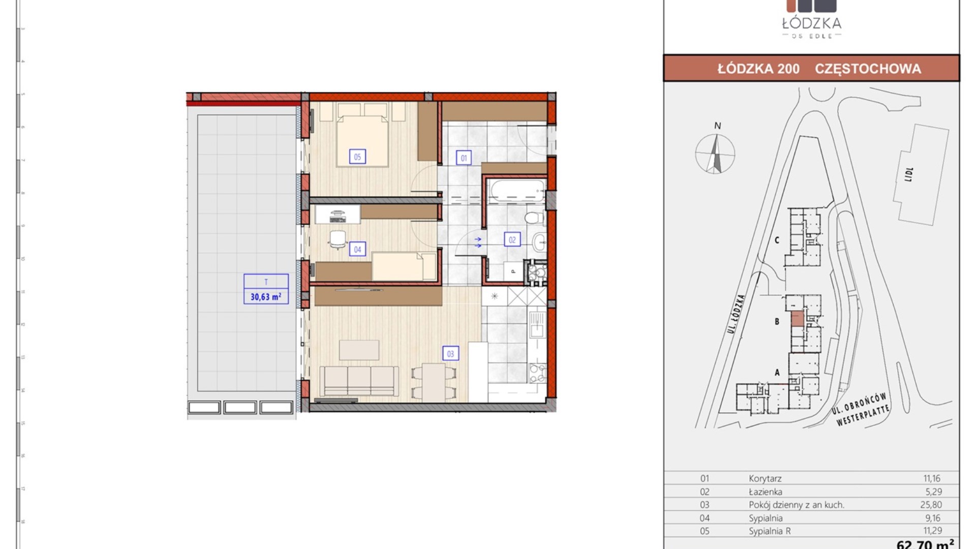 Mieszkanie  na sprzedaż Częstochowa, 4 pokoje, 84.90m², 1 piętro, oferta ZDPL-MS-114